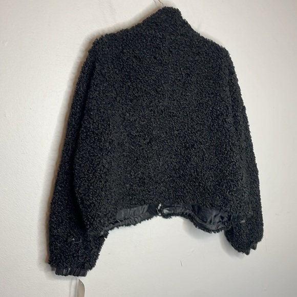 Blank NYC | Faux Shearling with Faux Leather Trim Bomber Jacket Size XL NWT - Picture 6 of 9